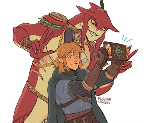 Sidon Zelda, Link Sidon, Link X Sidon, Sidon X Link, Prince Sidon, Zelda Totk, Botw Zelda, Zelda Funny, Zelda Fanart