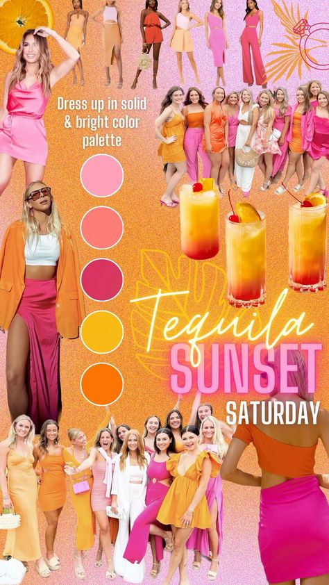 [Sponsored] #Bachelorette #Goingoutoutfits #Tequilasunrise #Tequilasunset #Palmsprings #themedbachelorettepartyideasbeach Final Fiesta Hens Party, Margs And Matrimony Bachelorette Themes Outfits, Sunset Night Bachelorette, Sunset Theme Bachelorette Outfits, Summer Theme Bachelorette Party, Tequila Sunset Bachelorette Theme, Bachelorette Theme Outfits Night, Tequila Sunrise Color Palette, Bachelorette Mexico Ideas