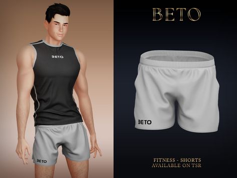 The Sims Resource - Fitness (Shorts) The Sims Resource Sims 4 Clothing Male, Sims 4 Cc Male Shorts, Men Sims 4 Cc Clothes, Male Sims, Sims 4 Male Clothes, Pride Tank Tops, The Sims 4 Skin, Gym Wear Men, Cc Clothes