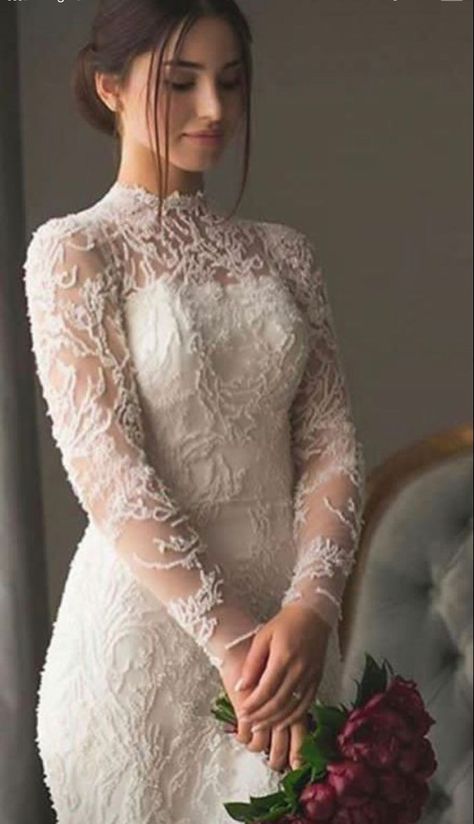 Wedding Gowns Christian, Plain White Wedding Dress, Wedding Dresses Lace Sleeves Modest, Christian Wedding Dress, Christian Wedding Gowns, Wedding Frocks, Christian Bride, Simple Wedding Gowns, Bride Dress Simple