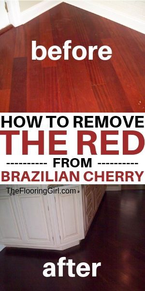 Here's how to get rid of the red in Brazilian Cherry hardwood floors. There are 2 ways, pending on whether you want to go darker or lighter. #braziliancherry #hardwoodfloors #refinishhardwood #hardwoodflooring #hacks #homedecor Cherrywood Hardwood Floors, Cherry Hardwood Floors, Brazilian Cherry Hardwood Flooring, Brazilian Cherry Wood, Cherry Hardwood Flooring, Brazilian Cherry Floors, Burgundy Walls, Cherry Wood Floors, Mahogany Flooring