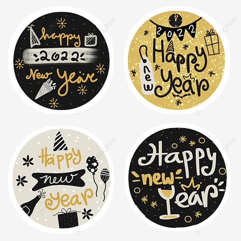 New Years Design, Happy New Year Stickers, Neat Gift Ideas, New Year Cartoon, New Year Clipart, New Year Happy, Birthday Collage, Birthday Cake Topper Printable, Happy New Year Cards