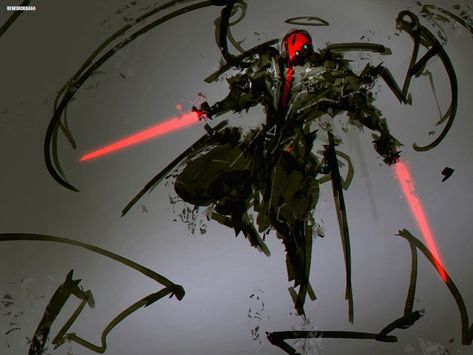 ArtStation - Speedpaint Red Swords Cyberpunk Character Design, Sci Fi Rpg, Cyberpunk Character, Anime Warrior, Mythical Creatures Art, Robots Concept, Robot Concept Art, Fantasy Concept Art, Fantasy Games