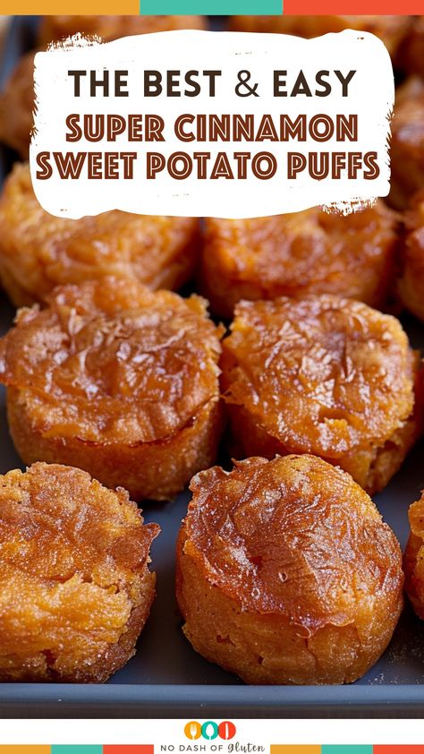 Super Cinnamon Sweet Potato Puffs Recipe Simple Candied Sweet Potatoes, Sweet Potato Bites Air Fryer, Sweet Potato Leftovers, Sweet Potato Croquettes Recipes, Sweet Potato Leftover Ideas, Sweet Potato Puff Casserole, What To Do With Sweet Potatoes Ideas, Sweet Potato Biscuits Paula Deen, Sweet Potato Bar Ideas