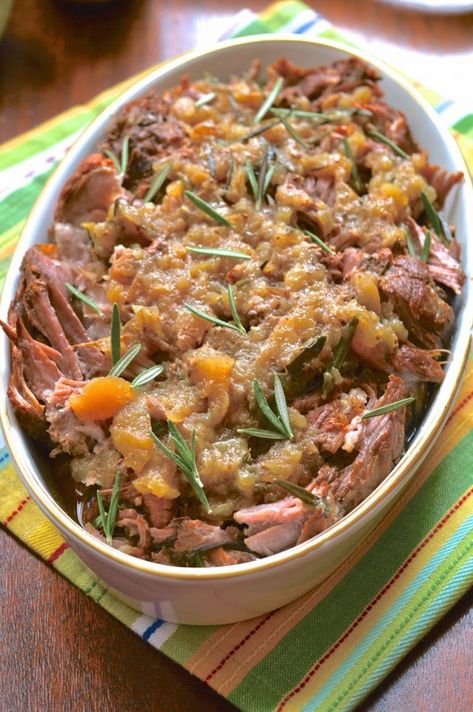 Slow Cooker Apple Rosemary Pork Roast (Whole 30, SCD, GAPS, AIP, WAPF) - Pure and Simple Nourishment Rosemary Pork Roast, Whole30 Recipes Breakfast, Paleo Pork Recipes, Pork Roast With Apples, Slow Cooker Apple, Paleo Main Dishes, Slow Cooker Apples, Pork Roast Recipes, Paleo Crockpot