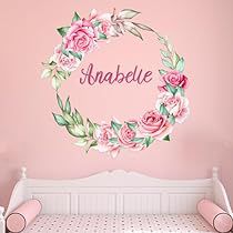 Floral Wall Stickers, Fancy Cursive Fonts, Fancy Cursive, Fancy Font, Rose Nursery, Flower Wall Decals, Cute Decor, Name Wall Decals