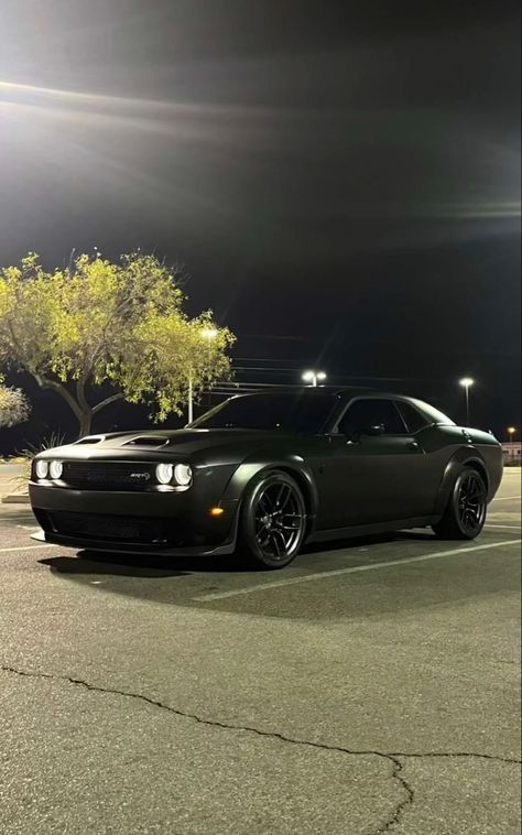 Matte Black Dodge Challenger Aesthetic, Matte Black Dodge Challenger, Challenger Aesthetic, Dodge Challenger Aesthetic, Srt Dodge Challenger, Cars Matte Black, Dodge Challenger Wallpapers, Dodge Demon Challenger, Cars Dodge Challenger