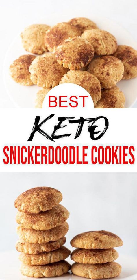 Keto Cookies! Yummy low carb cookies with this easy Snickerdoodle cookie recipe. Ketogenic diet cookies that are tasty & delish. BEST keto cookies recipe for low carb Snickerdoodle cookies. Keto snickerdoodle cookies w/ cinnamon & sugar great keto breakfast cookie, keto snack on the go, keto dessert or keto sweets treats. Almond flour high fat low carb #cookies. Simple sugar free, gluten free cookie recipe. #Keto dessert recipes everyone will love. Check out this favorite keto food recipe :) Keto Snickerdoodle Cookies, Best Keto Cookies, Gluten Free Cookie Recipe, Snickerdoodle Cookie Recipe, Snickerdoodle Cookies Easy, Cheesy Cornbread, Cookies Sans Gluten, Diet Cookies, Snickerdoodle Cookie