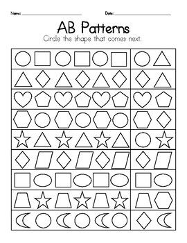 Included are activities to make multiple different patterns. There are worksheets to practice AB, ABC, AAB, and ABB patterns. Activities vary from coloring, circling, and drawing shapes to complete the patterns. Making Patterns Preschool, Patterns Activities, Kid Worksheets, Ab Pattern Worksheet, Patterning Activities, Abb Patterns, Summer Lesson Plans, Drawing Shapes, Preschool Patterns