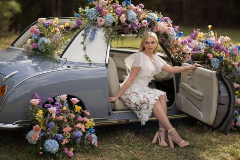 This floral session was a dream with florals lining Charlotte the Figgy! Who doesn't love a vintage floral covered car.

#fashion #lifestyle #flower #floralphotoshoot #photoshoot #florals Car With Flowers Photoshoot, Floral Photo Shoots, Flower Car, White Car, Dog Mama, Beautiful Moments, Engagement Shoots, Blog Photography, Vintage Floral