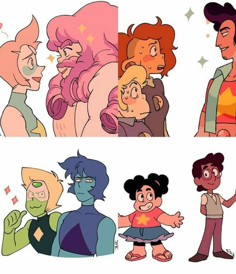 Steven Universe Greg Fanart, Steven And Rose Quartz, Fem Steven Universe, Rose And Greg Steven Universe, Greg Universe Fanart, Genderbend Steven Universe, Rose And Steven, Cristals Gems, Rose Steven Universe