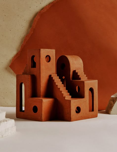 Architectural Sculpture, Geometric Sculpture, Architecture Models, Keramik Design, Memphis Design, Australian Architecture, Ceramic Houses, The Design Files, Ceramics Ideas