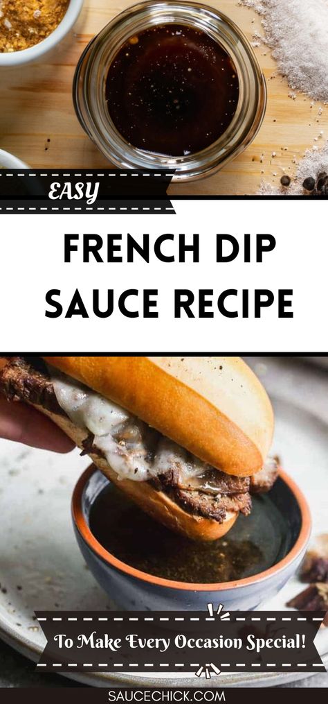 French Dip Sauce Recipe French Dip Sauce Au Jus, French Dip Recipe, French Dip Sauce, Roast Beef French Dip, French Dip Sandwich, French Dip, Creamy Spinach, Shredded Beef, French Onion Soup