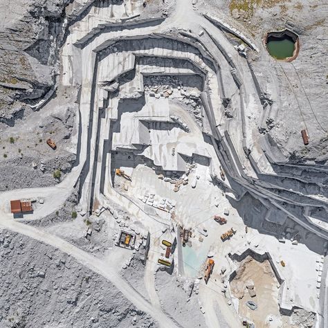 Stone Quarry, Aerial Photograph, Carrara Marble, Birds Eye View, Aerial Photography, Birds Eye, White Stone, Architecture Model, Creamy White