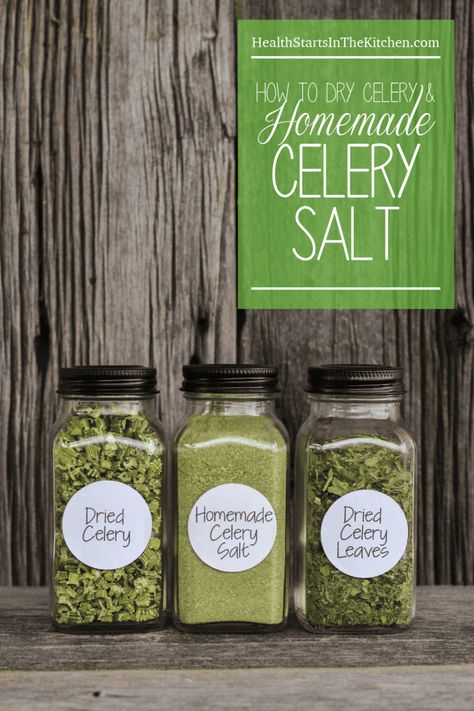 Dehydrated Celery, Dehydrating Food Storage, Homemade Dry Mixes, Celery Salt, Dehydrated Vegetables, Spice Mix Recipes, Diy Spices, Dehydrated Fruit, Homemade Spices