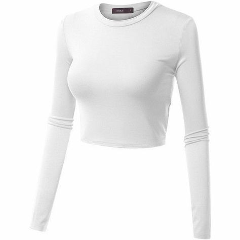 White Long Sleeve Shirt Tight, White Long Sleeve Shirt Cropped, White Long Sleeve Shirt Outfit Winter, White Full Sleeve Top Outfit, Tight White Long Sleeve, Long White Sleeve Shirt, White Basic Top, White Top Long Sleeve, White Long Sleeve Crop Top