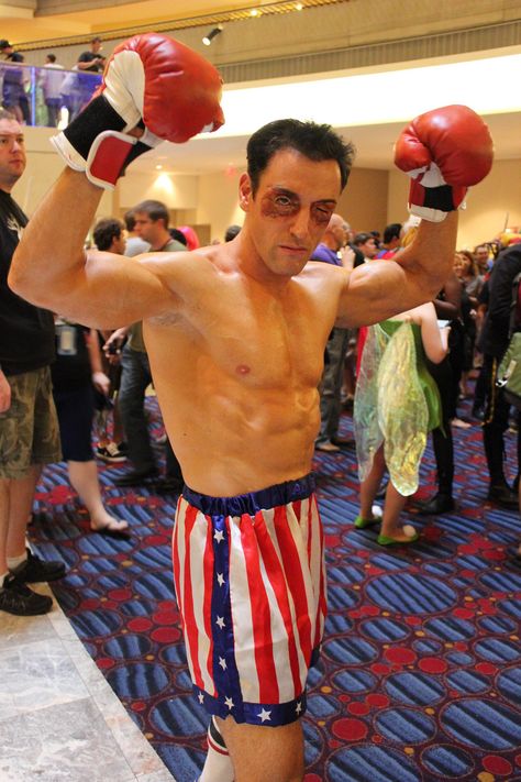 Rocky Balboa #cosplay | DragonCon 2013 Rocky Balboa Halloween Costume, Rocky Halloween Costume, Rocky Balboa Costume, Rocky Costume, Crazy Halloween Costumes, Concert Ideas, Wild Outfits, Halloween Couple, Rocky Balboa