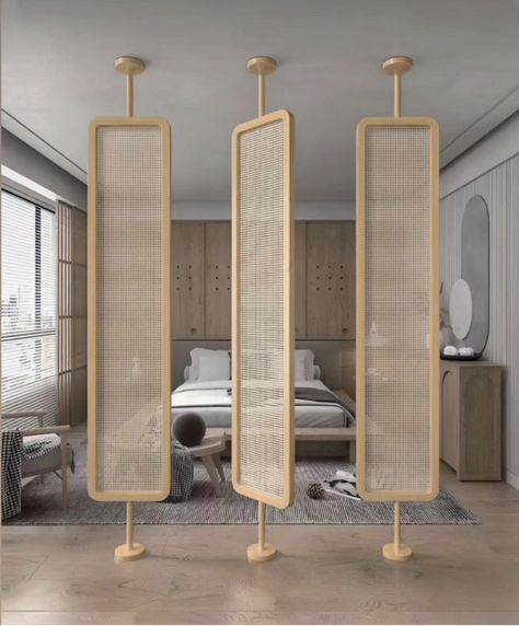 17 Clever Bedroom Divider Ideas To Help Maximise Your Space 16 Modern Mexican Home Decor, Bedroom Divider, Modern Mexican Home, Cane Webbing, Screen Room Divider, Mexican Restaurants, Rattan Cane, Rattan Weave, Screen Room