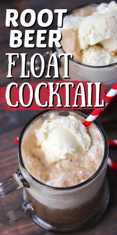 Root Beer Float Martini, Root Beer Float Cocktail, Summer Trampoline Sleepover, Alcoholic Root Beer Float, Mudslide Cocktail, Summer Beach Drinks, Root Beer Float Bar, Root Beer Float Recipe, Refreshing Spring Recipes