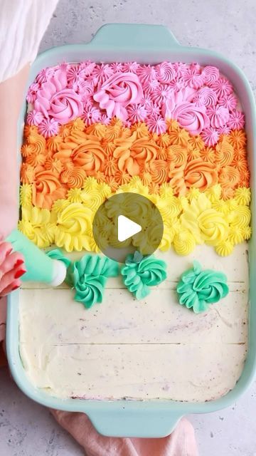 Brit + Co on Instagram: "Rainbow Sheet Cake 🌈 Bite into colorful bliss with this rainbow sheet cake! It’s the perfect cake decoration to welcome in spring and celebrate the new season 🤩 (via @sugarandsparrowco)

#cakedesign #cakedecorating #creativeprocess #baking #spring #rainbowfood #dessert" Rainbow Sheet Cake, Baking Spring, Cake Bites, Rainbow Food, Perfect Cake, Sheet Cake, Cake Decoration, Sugar And Spice, Creative Process