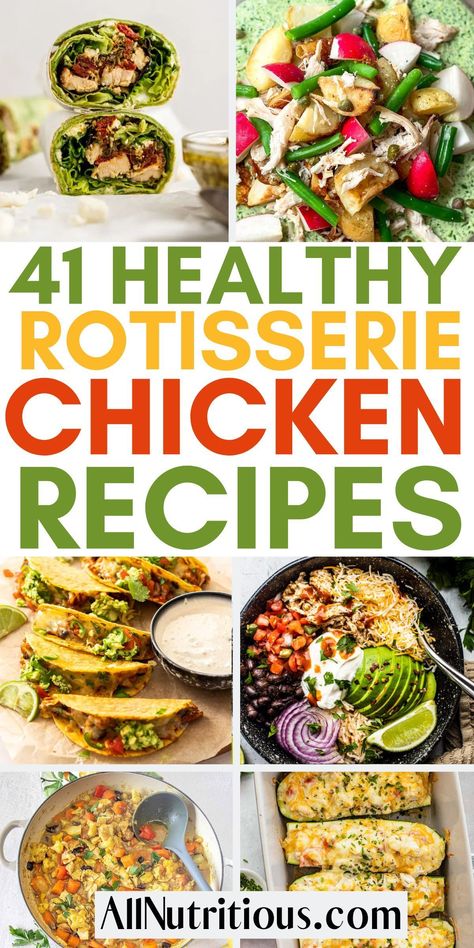 Healthy Lunches With Rotisserie Chicken, Dinner With Rotisserie Chicken Healthy, Rotisserie Chicken Meal Prep Healthy, Healthy Meals Rotisserie Chicken, Healthy Dinner Recipes Rotisserie Chicken, Healthy Dinners With Rotisserie Chicken, Weekly Dinner Meal Prep, Healthy Dinner Rotisserie Chicken, High Protein Meals With Rotisserie Chicken