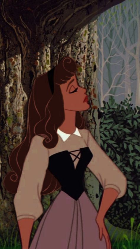 Philip Core Aesthetic, Brunette Sleeping Beauty, Curly Haired Characters Movie, Brunette Profile Picture Cartoon, Brunette Icons Cartoon, Black Sleeping Beauty, Princesse Aesthetic, Aurora Pfp, Brookecore Aesthetic