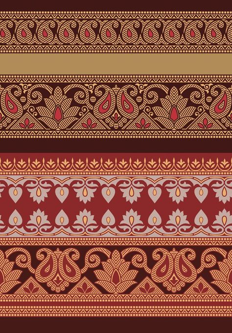 Africa Art Design, Paisley Border, Digital Border, Botanical Flowers Print, Abstract Flowers Print, Lotus Art, Pattern Design Inspiration, Print Design Art, Paisley Art