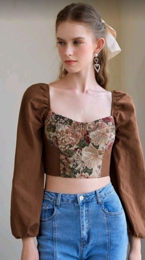 Tassels Fashion Clothing, Corset Fashion, Fashion Tops Blouse, Trendy Blouse Designs, Floral Tapestry, Look Vintage, Altar'd State, Sweetheart Neck, Brand Tags