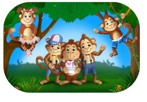 Five Little Monkeys 4 Monkeys Images, Me And My Monkey Song, Group Of Monkeys, Picture Cartoon, Monkey Games, 5 Little Monkeys, Monkey See Monkey Do, Five Little Monkeys, Sing Along Songs