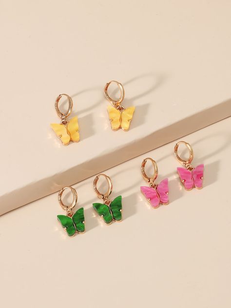 3pairs Butterfly Charm Drop Earrings | SHEIN USA 90s Stuff, Earrings Shein, Beads Bracelet Design, Bracelet Design, Butterfly Charm, Beads Bracelet, Jewellery Display, Bracelet Designs, Buying Gifts