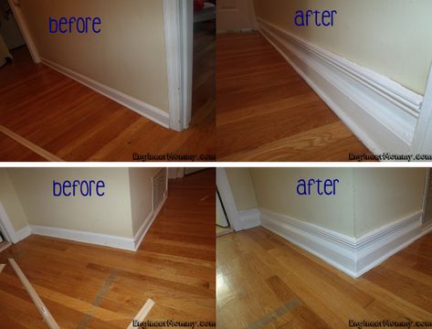 Sprucing up the Baseboards- on a Budget! - Engineer Mommy: Kitchen Sink Interior, Easy Home Improvement Projects, Easy Home Improvement, Diy Home Repair, Home Improvement Store, Home Repairs, D�écor Diy, Diy Home Improvement, Baseboards