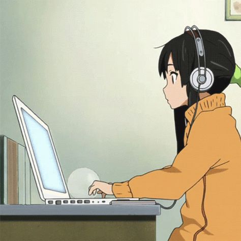 Computer Work GIF - Computer Work Online - Discover & Share GIFs Anime Typing Computer, Anime Typing, Typing Gif, Laptop Gif, Studying Gif, Online Gif, Slice Of Life Anime, Tamako Love Story, Eleven 11