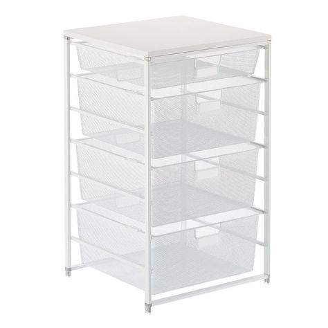 Elfa White Cabinet-Sized Mesh Closet Drawers | The Container Store Elfa Closet, Elfa Shelving, Room Organization Bedroom, No Closet Solutions, Pantry Shelving, Closet Drawers, Closet Cabinets, Small Closet, The Container Store