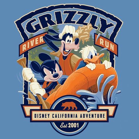 Grizzly River Run California Adventure Rides, Jeff Granito, Disneyland Art, Resorts Design, Vacation Clipart, Disney House Ideas, Loud House Movie, Vintage Disney Posters, Disney Graphics