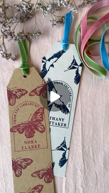 The English Stamp Company on Instagram: "Our Ex Libris stamps make the perfect gift for book lovers 📚 They are also great for making personalised book marks. Our tag punch adds the edges and punches the hole, all in one. These 2 lovely designs are from our Jackie Morris collection of stamps and are finished off with 2 of our gorgeous new velvet ribbons. Which is your favourite design, are you birds or butterflies? #exlibrisstamp #exlibrisrubberstamp #bookstamp #diybookmark #handmadegift #giftinspiration #jackiemorris" English Stamp Company, Jackie Morris, Paper Work, Book Stamp, Book Marks, Ex Libris, Personalized Books, The English, Book Lovers Gifts