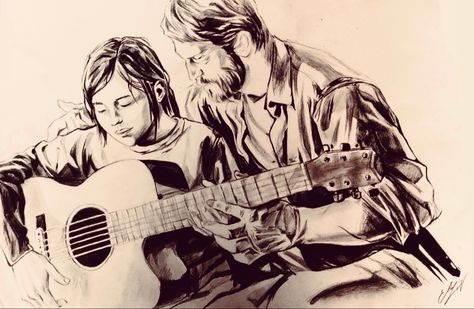 Ellie and Joel drawing by @elifarts11 #tlou #ellie #joel #tloudrawing #elliedrawing #joeldrawing #thelastofus #ellieandjoel #drawing Joel Drawing, Ellie And Joel, Tlou Ellie, Joel And Ellie, Last Of Us, Roman Empire, My Drawings, Book Art, Drawings