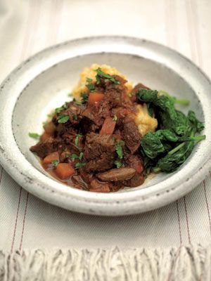 Cooking a shin of beef or any good stewing cut this way gives you some really fantastic comfort food. Just letting it slowly blip away in the oven, with the sauce becoming more and more intense, is the nicest sort of cooking there is. Delicious served with some mashed root veg – like carrots, potatoes, a bit of swede, some turnips – but you could also serve it with straight mash, polenta or bubble and squeak (you know, fried veg and Beef Shin, Bubble And Squeak, Jamie Oliver Recipes, Slow Cooked Beef, Beef Stew Recipe, Beef Dinner, Jamie Oliver, Beef Stew, Stew Recipes