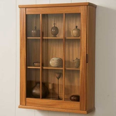 Small treasures beg worthy display This cabinet designed by furnituremaker Yeung Chan is a treasure itself and perfect for housing prized possessions Beautifully proportioned Working Wall Display, Wall Mounted Display Case, Wall Display Cabinet, Working Wall, Magazine Wall, Desk Diy, Cabinet Plans, Woodworking Cabinets, Woodworking Storage