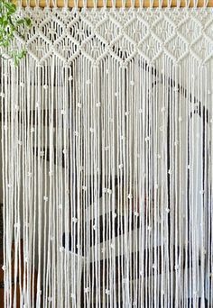 Cortina Em Macrame  - R$ 195 | Makrome, Bohem perdeler, Sineklik . #Macrame_Curtain_Diy #Macrame_Door_Hanging #Cortina_Boho #Cortina_Macrame Macrame Curtain Diy, Macrame Door Hanging, Cortina Macrame, Macrame Window Curtain, Cortina Boho, Macrame Wedding Decor, Macrame Door Curtain, Curtain Macrame, Art Macramé