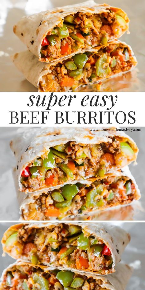 Dinner Ideas With Minced Meat, Beef With Vegetables Recipes, Meat Burritos Ground Beef, Recipe For Burritos Ground Beef, Lunch Ideas Using Ground Beef, Healthy Minced Meat Recipes, Easy Minced Beef Recipes, Minced Beef Wrap Recipes, Best Burrito Recipe Beef