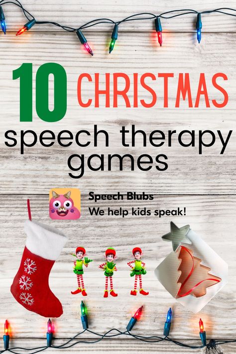 These no-prep speech and language Christmas games will make your class prep a breeze, will take the stress out of Christmas, and inject some cheer into your classroom.  In this blog, I present some of the best Christmas-themed speech games to make December a little easier for everybody. Try these engaging and fun holiday activities. Christmas Language Activities Toddlers, Speech Therapy Christmas Crafts, Sen Activities, Speech Therapy At Home, Speech Therapy Christmas Activities, Christmas Speech Therapy Activities, Games For Speech Therapy, Speech Therapy Winter Activities, Christmas Therapy