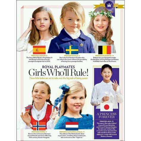 Future Queens of Europe. Princess Leonor of Spain. Princess Estelle of Sweden… Queen Victoria Family Tree, Princess Estelle Of Sweden, Princess Elisabeth Of Belgium, Spain Princess, Princess Leonor Of Spain, Leonor Of Spain, Ingrid Alexandra, Royal Families Of Europe, Princess Of Spain