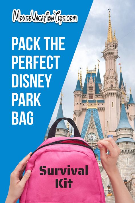 Pack The Perfect Disney Park Bag Disneyland Survival Kit, Best Days To Visit Each Disney Park, The Ultimate Disney Packing List, How To Prepare For Disneyland Trip, Budgeting For Disney World, Disney Park Bag, How To Tell Your Kids About Disney Trip, Packing List For Disney, Ultimate Packing List