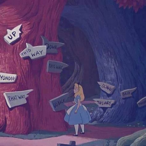 I'm lost... Alice In Wonderland 1951, Animation Disney, Go Ask Alice, Alice And Wonderland, Curiouser And Curiouser, To Wonderland, We're All Mad Here, Film Disney, Down The Rabbit Hole