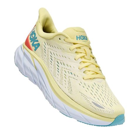 Hoka Clifton 8, Walking Women, Hoka Clifton, Eggshell Blue, Shoes Yellow, Hoka Shoes, Crash Pad, Athletic Shoe, Sweet Corn