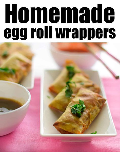 How to make homemade egg roll wrappers from scratch. Easy way to create your favorite appetizer at home! Then deep fry or air fry and enjoy! Egg Roll Wrapper Recipes Easy, Egg Roll Wrapper Recipes, Air Fryer Egg Rolls, Pizza Egg Rolls, Egg Roll Wrapper, Ground Beef Breakfast, Egg Roll Wraps, Homemade Egg Rolls, How To Make Eggs