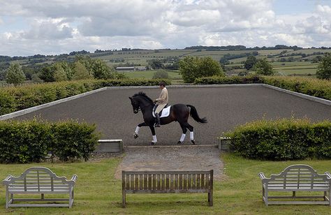 Outdoor Horse Riding Arenas, Riding Arenas Outdoor, Outdoor Riding Arena Ideas, Horse Riding Arena Outdoor, Outdoor Dressage Arena, Outdoor Arena Horses, Outdoor Horse Arena, Outdoor Riding Arena, Timber Edging