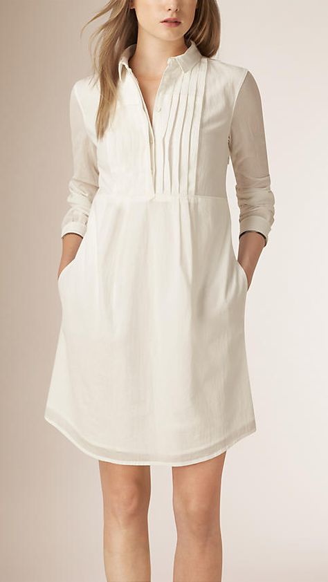 Shirt Gown, Áo Blu, Trendy Sewing, Cotton Shirt Dress, Sewing Dresses, Dress Patterns, Cotton Dresses, White Shirt, Cotton Shirt