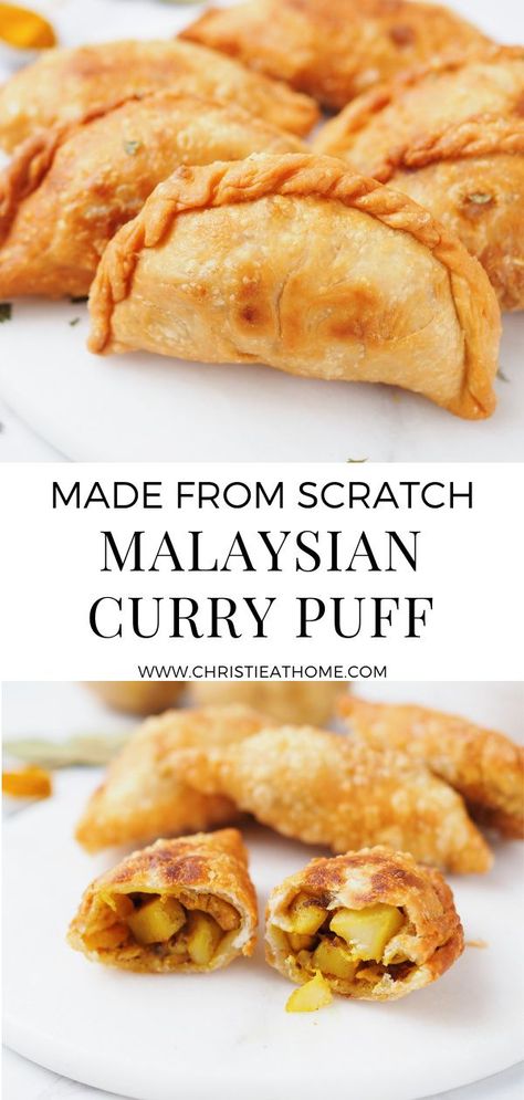 Chicken And Onions, Curried Potatoes, Curry Puff Recipe, Malaysian Curry, Curry Puffs, Curry Puff, Potatoes Chicken, Malaysian Cuisine, Puff Recipe