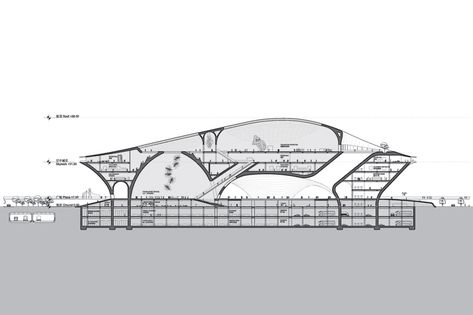 MAD architects: national art museum of china, beijing Museum Section Architecture, Graphic Architecture, Museum Plan, Mad Architects, Museum Logo, Floating Architecture, National Art Museum, Plan Architecture, Architecture Competition